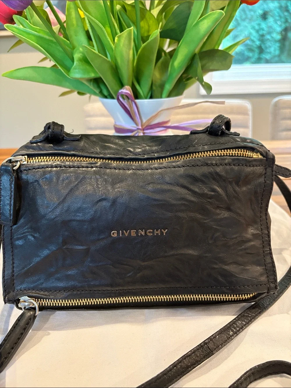 Authentic Pandora Mini Wrinkled Leather Crossbody